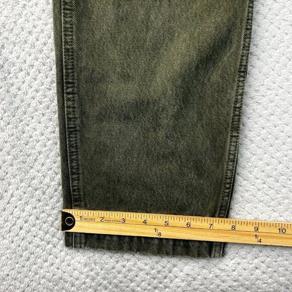 Abercrombie & Fitch Mens Carpenter Pants Olive Authentic Rigid Denim Loose 31x30 - Picture 9 of 13